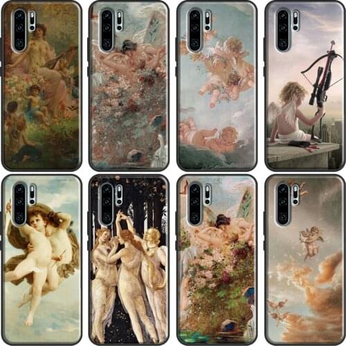 Renaissance Angel Cupid Art Paint Case For Huawei P30 Lite P40 P20 Pro P Smart Z 2019 2021 Mate 20 10 Lite TPU Phone Cover