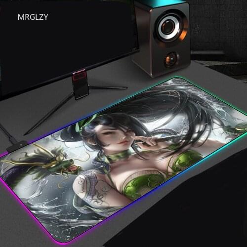 RGB Glow Cartoon Animation Sexy Mouse Keyboard Pad Precision Seaming Process Mouse Pad Desks Mouse Pads Gaming Accessories