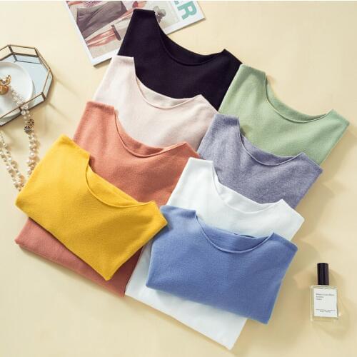 Chic Casual Spring Autumn 2019 Basic Sweater Pullovers Women O-neck Solid Knit Thin Pullover Female Long Sleeve Soft Sweater