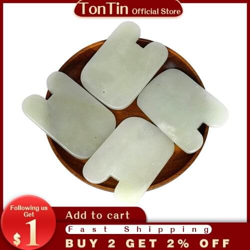 High Quality Thickening Fat U shape Body Face Massage Guasha Scraping Board Thicken Facial Beauty Plate 100% Jade