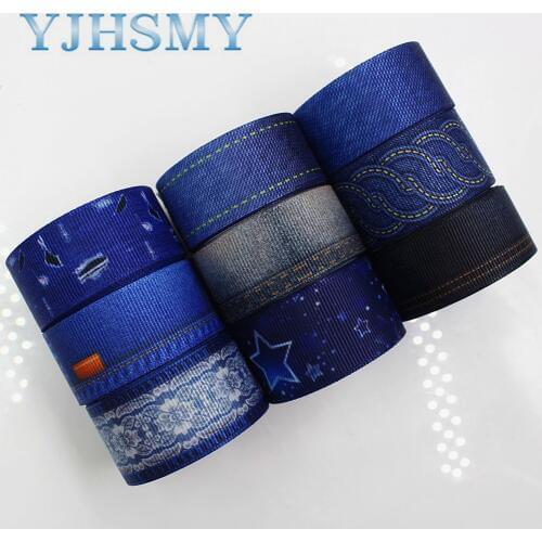 YJHSMY H-17516-484 25mm 10yards cowboy ribbons thermal transfer printing lattice wedding accessories DIY hand made materials