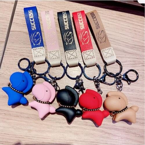 1pcs Cute Animal Keychain Bag Pendant Leather Pony Keyring Colorful Car Key Chains For Women Trinket Jewelry Gift