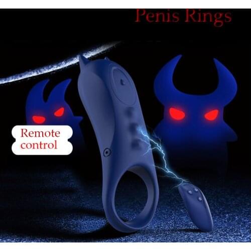 10 speed remote control Vibrator Penis Rings Delayed ejaculation Vibrating silicone Cock Ring Adult Sex Toys for Men masturbator