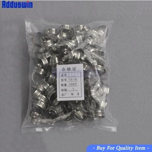 100pcs Stainless Steel Adjustable Drive Hose Clamp Fuel Line Worm Size Clip Hoop Hose Clamp Hot Sale