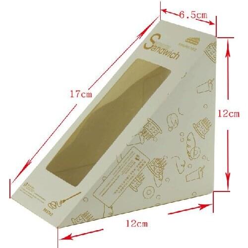 12*12*6.5CM white Sandwich boxes Open the window Food packing box Sandwich box 1000pcs/lot