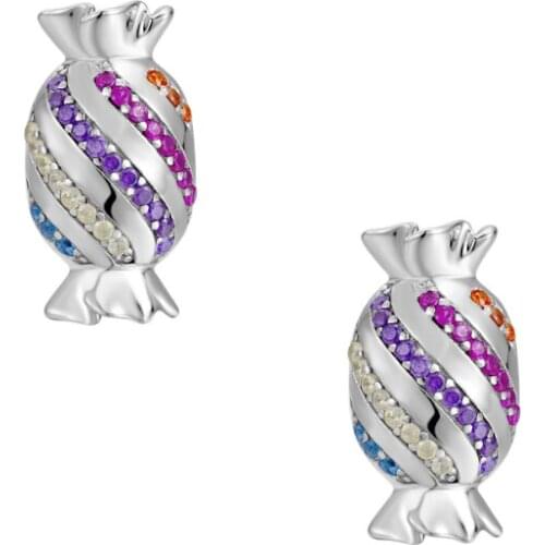 2021 New 925 Silver Personalized Creative Inlaid Zircon Sweet Candy Earrings For Womens Electroplating Gold Fashion Jewelry