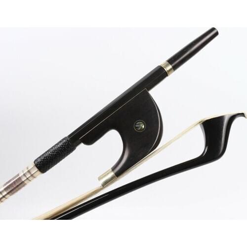 3/4 Upright Double Bass Bow Black Carbon Fiber German Bow Double Eye Bass Parts