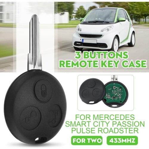 3 Buttons Remote Car Key For Mercedes Benz Smart Fortwo 450 Forfour Roadster Chiave 433MHz Auto Key Blade Acceesories