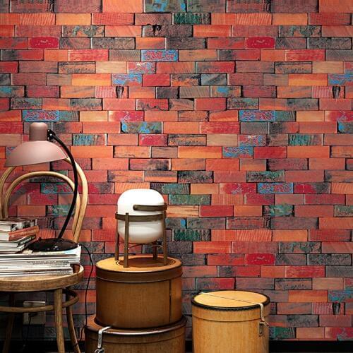 Personalized 3d Brick Wallpapers Roll Modern Vintage Red Wall Murals Wall Covering For Shop Bar Background Walls Papier Peint