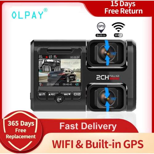 4K 2160P 2 Lens 360° rotating car DVR GPS WIFI ADAS automatic recorder Dash cam camera Sony 323 sensor HD night vision recorder