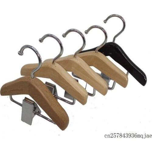 50 Pcs Hair Extensions Hanger Mini Wood Storage Racks Men Tie Clip Pet Clothes Hangers for Dress Trouser
