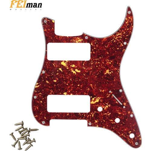 Pleroo Guitar accessories pickguards with 11 screws for Standard ST HH Stratocaster Guitar with 2 P90 humbuckers Scratch Plate