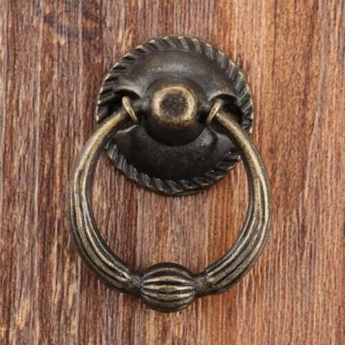 Antique Bronze Metal Kitchen Drawer Door Cabinet Handle Furniture Knobs Hardware Cupboard Antique Brass Ring Pull Handles