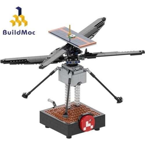 Buildmoc Plane City Space Perseverance Rover Mars Helicopter Ingenuity Drone Creator Probe Aircraft Building Blocks Kid Toys