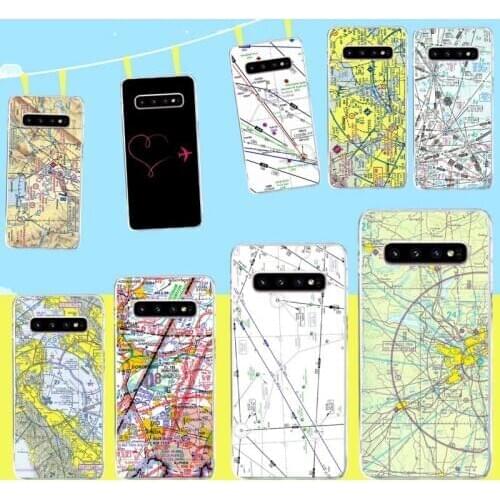 Aviation Chart Phone Case for Samsung S9 plus S5 S6 S7 edge S8 S10 plus