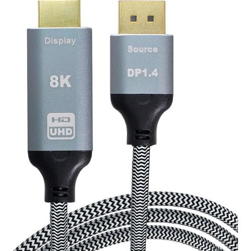 Chenyang DP DisplayPort 1.4 Male Source to HDMI 2.0 Male Output Display 8K UHD 4K DP to HDMI Male Monitor Cable Connector 1.8m