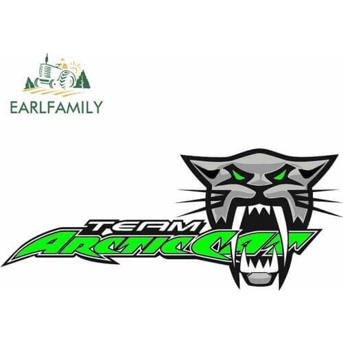 EARLFAMILY 13cm x 12.4cm for Team Arctic Cat Roar Anime Funny Car Stickers Cartoon Vinyl JDM Bumper Trunk Truck Graphics Decal