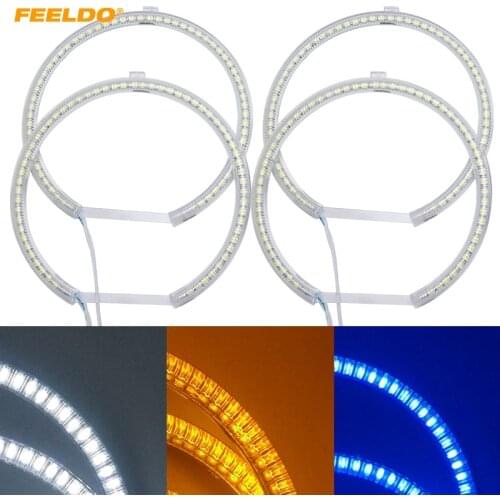 FEELDO 4X127.5mm Car LED Halo Rings Angel Eyes DRL Head Lamp For BMW E39 OEM(01-03) #HQ4747