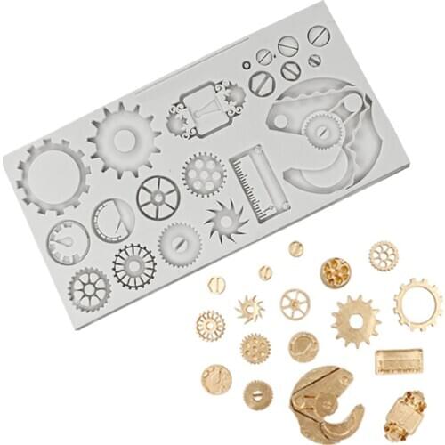 Industrial Machinery Gear Silicone Mold Fondant Cakes Decorating Molds Sugarcraft Chocolate Baking Tool For Cakes Gumpaste Form