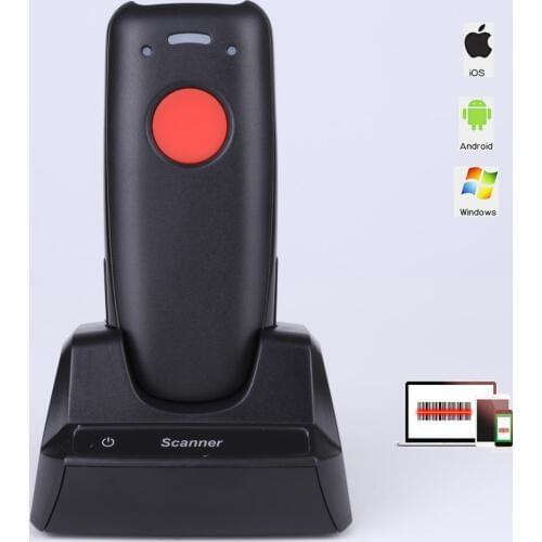 Pocket Wireless Bluetooth Barcode Scanner Laser Portable Reader Red Light CCD Bar Code Scanner with stand IOS Android Windows