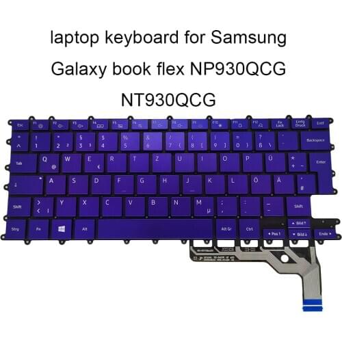 Backlight keyboard for Samsung Galaxy Book Flex NP930QCG K02CN NT930QCG GR GE German blue laptops NSK 87ABN original new Fashion