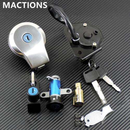 Motorcycle Parts Fuel Gas Cap Key Set Ignition Switch Lock Aluminum For Yamaha VIRAGO XXV240 250 3LS VIRAGO XV535