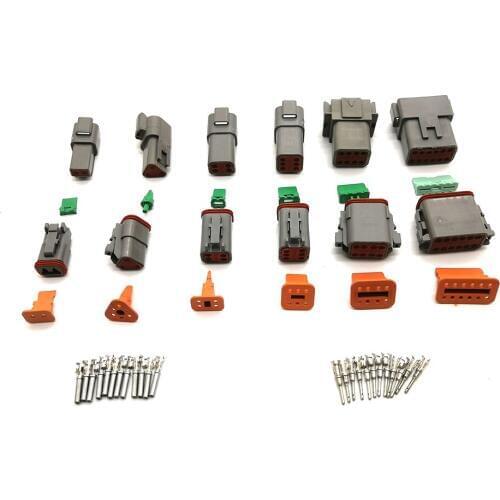 10 set Kit Deutsch DT 2/3/4/6/8/12 Pin Waterproof Electrical Wire Connector plug Kit 22-16AWG Engine/Gearbox waterproof electric