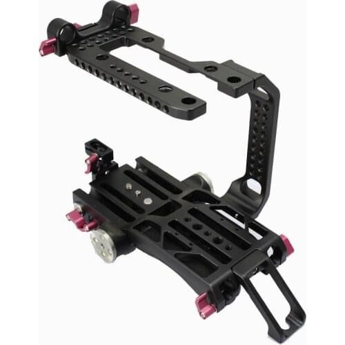 HONTOO 15mm Baseplate Camera Rig Cage For SONY FS7 Kit FS7 Support Bracket Cage