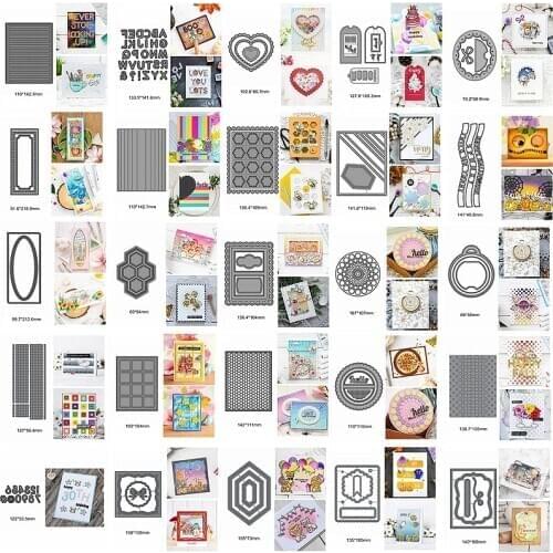 Square Heart Round Bow-Knot Number Letter Alphabet Honeycomb Metal Cutting Dies Decorate Cards Scrapbook Craft New Stencils Hot