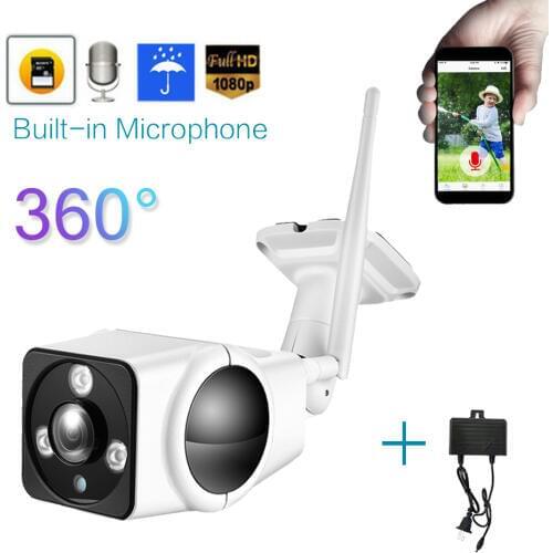 WiFi IP Camera 1080 HD Outdoor Wireless Wired P2P CCTV Bullet IP Camera Fisheye Lens 360 Degrees View IR 20M Home Security Surve