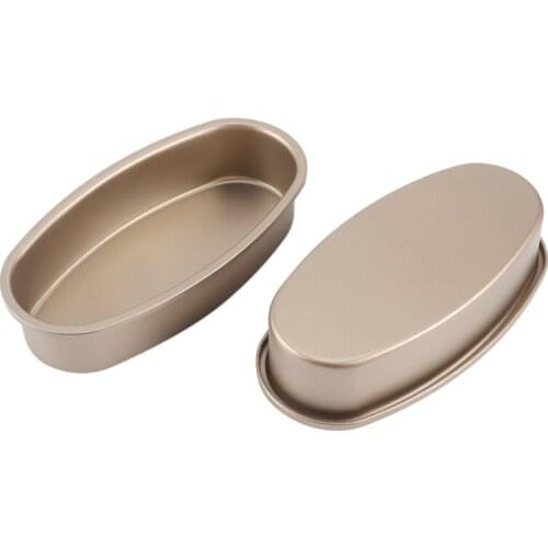 New 2PCS Pan Bakeware, Non-Stick Loaf Pan, Oval Shape Cake Pan Non-Stick Carbon Steel Cheese Cake Mold Breads Loaf Pans
