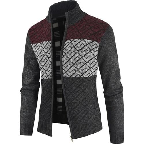 2020 Autumn& Winter New Simple Striped Thickening 5 Colors Plus Size Casual Men Knitted Jacket Wild Loose Men Coat Free Shipping