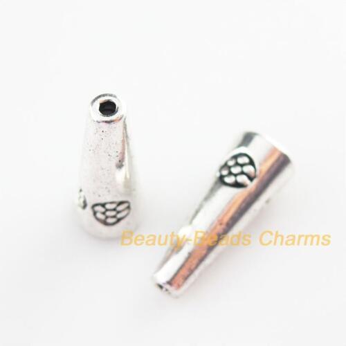 New 18Pcs Tibetan Silver Color Cone Flower End Bead Caps Connectors 8x20.5mm