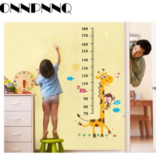 OnnPnnQ Waterproof Wall Stickers For Childrens Room Living Room Home Decoration Height Measuring Cartoon Sticker