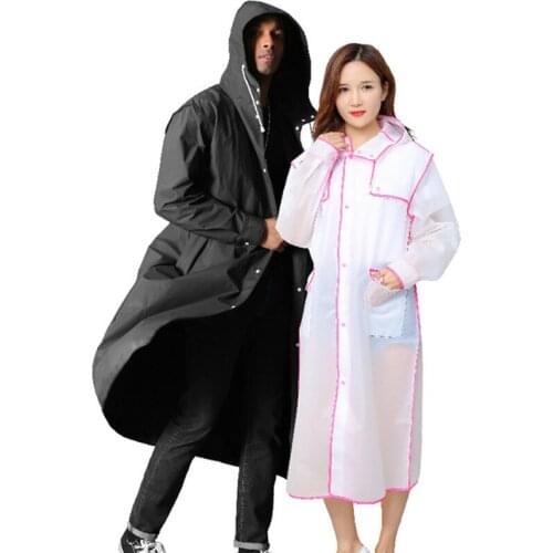 Outdoor Raincoats Men Women Reusable EVA Waterproof Windproof Hooded Jackets Camping Hiking Fishing Trekking Long Windbreaker