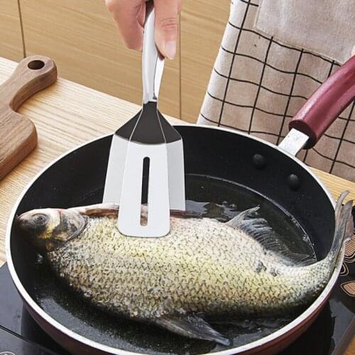 Utility Tools Kitchen Supplies Stainless Steel Frying Spatula Clip Gadgets Pancakes Fried Fish Pizza Steak Turning Cookware