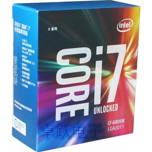 Free shipping Intel/ Intel I7-6800K boxed CPU six core processor with ASUS X99-A X99