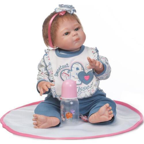 Silicone reborn baby dolls preemie waterproof 2017 hot sale girls doll full body vinyl toys npkcollection Christmas gift for kid