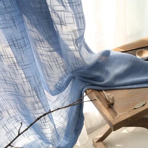 Modern Curtain for Living Room Bedroom Solid Color Cotton Linen Curtains Tulle Fabrics Custom Gauze Semi-shading Sheer