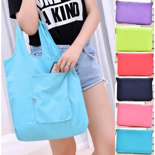 Stylish Folding Shopping Bag Carrying Large Eco-friendly Bag Oxford Cloth Plus Thick Tote Bag Zipper Bag Waterproof