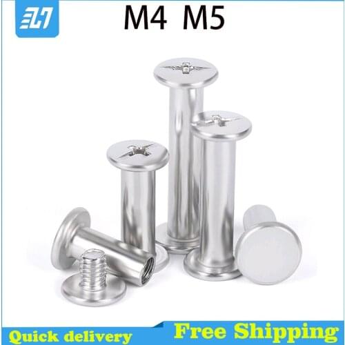 Screw Nail Rivet Bolt Golden Silver Leather Bag Belt Photo Scrapbook Album Account Book Post Binding Chicago 304Stainless Steel