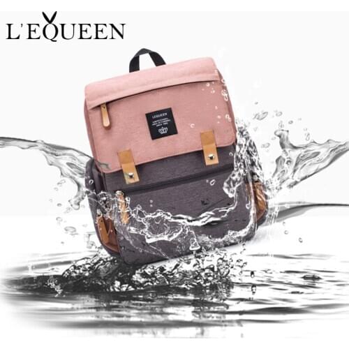 Lequeen Brand Mommy Diaper Bags Large Capacity USB Mummy Bag Travel Nappy Backpack Designer Anti-Loss Nursing Bag for Baby Care