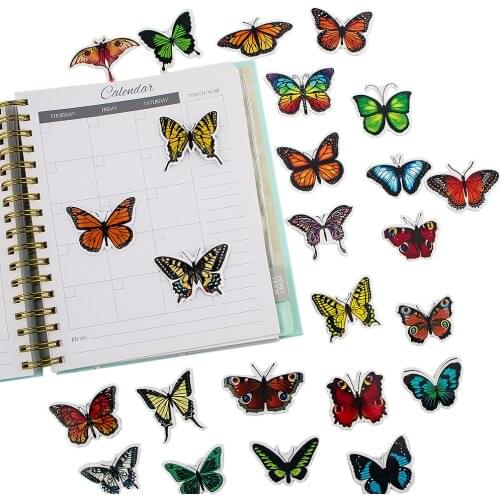 JY175 45pcs/set Butterfly Style Cute Cartoon Stickers Laptop Guitar Luggage Fridge Waterproof Graffiti Sticker Decal