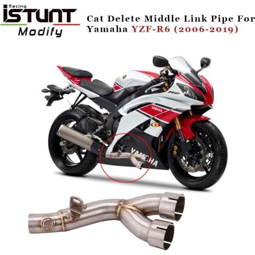 Slip On For Yamaha YZF-R6 r6 2006-2019 Motorcycle Exhaust System Escape Middle LInk Pipe Cat Delete Eliminator Enhanced
