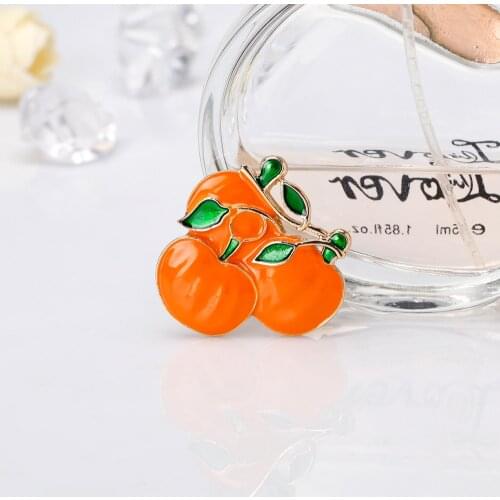 Green Leaf Golden Pumpkin Brooch Beautiful Enamel Hallowmas Decorate Corsage Brooches for Women Children pins Jewelry