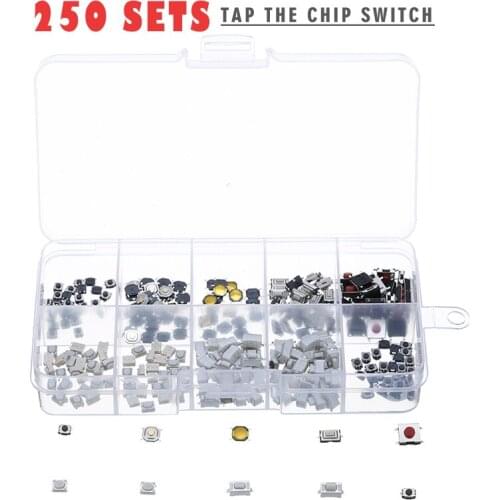 250pcs 10 Type Car Remote Button Microswitch Assortment Kit High Quality For Audio Equipment Electronic Components