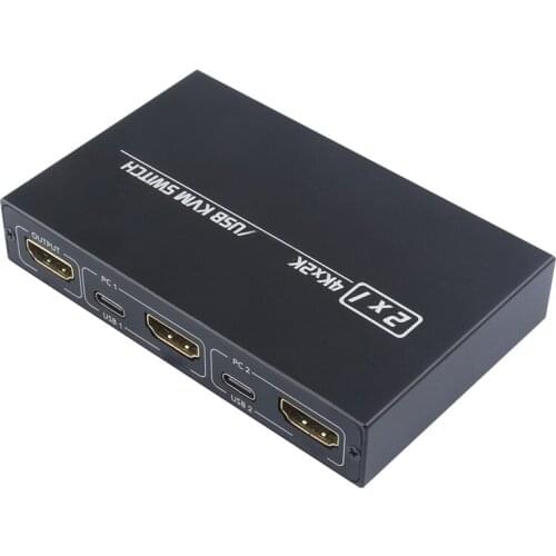 4K USB HDMI-Compatible KVM Switch Box Video Display Switcher Splitters For 2 PC Sharing Keyboard Printer Plug And Play Switchers