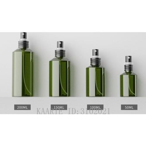 50ml100ml150ml200ml 50pcs Empty PET Cosmetic Dark Green Lotion Pump Bottle,DIY Emulsion Packing Container,Portable Makeup Bottle