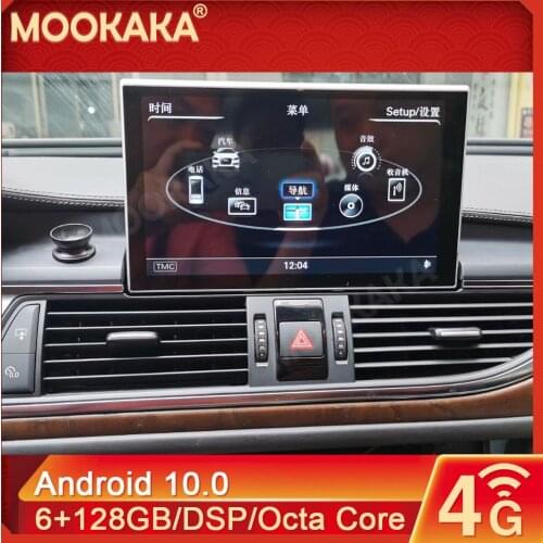 8+128GB Android 9 For Audi A6 2012-2018 Car GPS Navigation Streaming Media Multimedia Player Head Unit Auto Radio