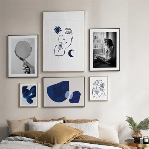 Abstract Line Face Nordic Sexy Woman Picture Canvas Painting Line Face Poster and Print Wall Art Print Modern Living Room Decor